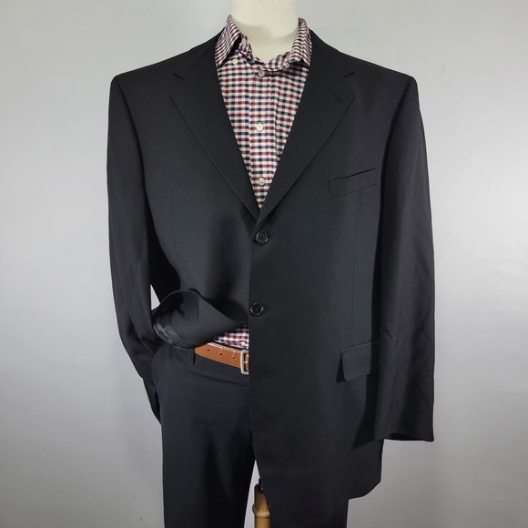 Daniel Cremieux Men's Sport Coat Blazer Three Button Black Guabello Wool 48R - Picture 1 of 16